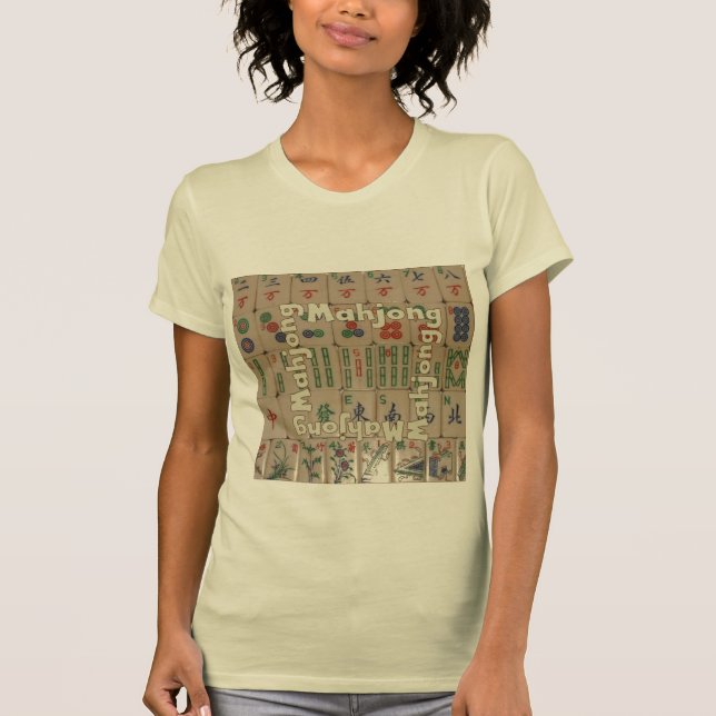Camiseta Mahjong em azulejos (ajuste no. 1) (Frente)