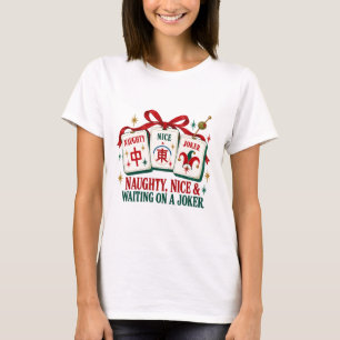 Camiseta Mahjong Joker Safado Bonzinho Natal Tee
