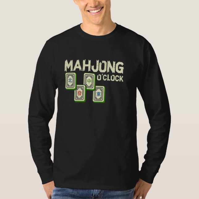 Camiseta Mahjong O'clock Funny Mahjong Player (Frente)