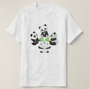 Camiseta Mahjong Panda Cute Engraçado T-Shirt