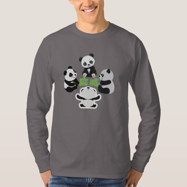Camiseta Mahjong Panda Cute Funny (Frente)