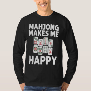 Camiseta Mahjong para homens mulheres jogo de peças jogado