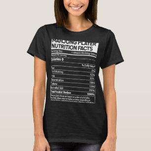 Camiseta Mahjong Player Nutrition Fata o jogo China