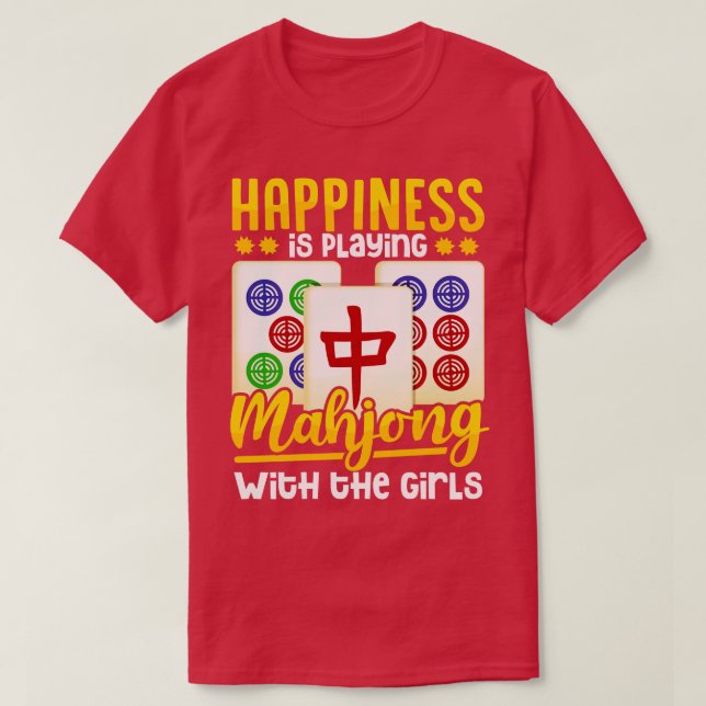 Camiseta Mahjong Player Women Girls Engraçado Presente (Frente do Design)
