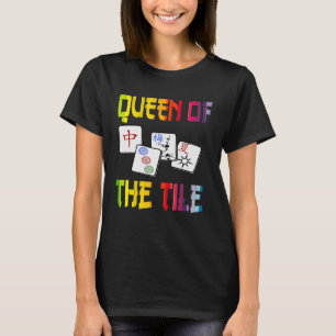Camiseta Mahjong Queen Diversão Chinesa Jogo Judaico Ponto 