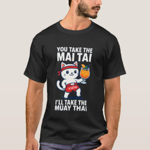 Camiseta Mai Tai Muay Thai Gato Engraçado Artes Ma
