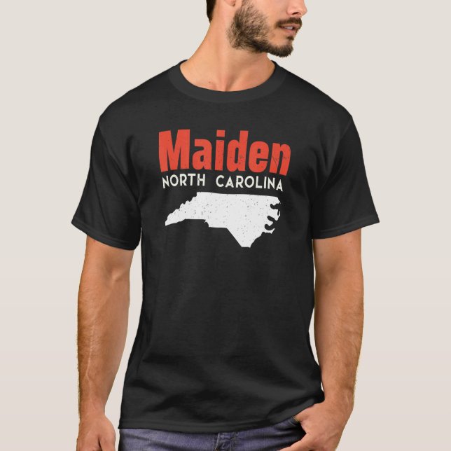 Camiseta Maiden North Carolina EUA State America Viagem (Frente)