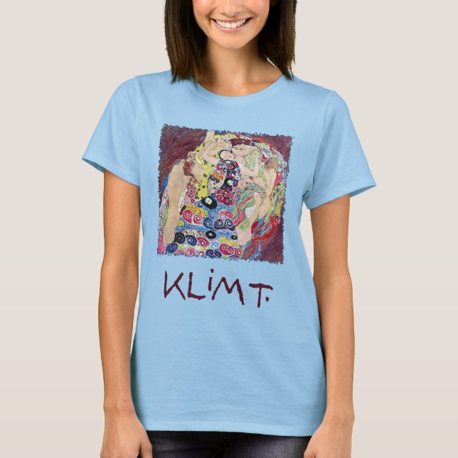 Camiseta Maiden (Virgem), Gustav Klimt, Vintage Art Nouveau (Frente)