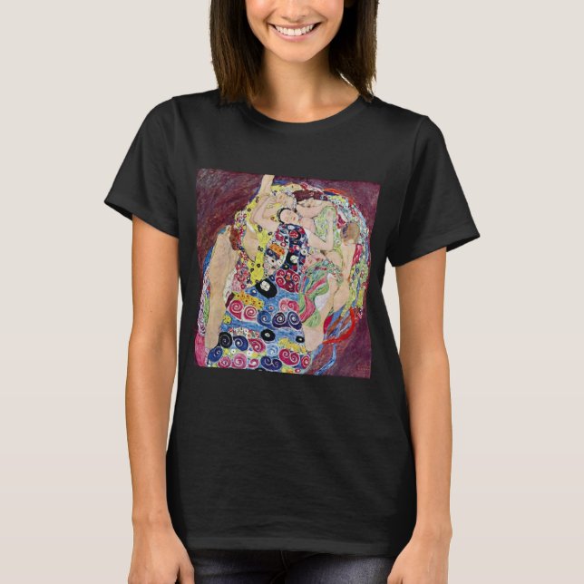 Camiseta Maiden (Virgem), Gustav Klimt, Vintage Art Nouveau (Frente)