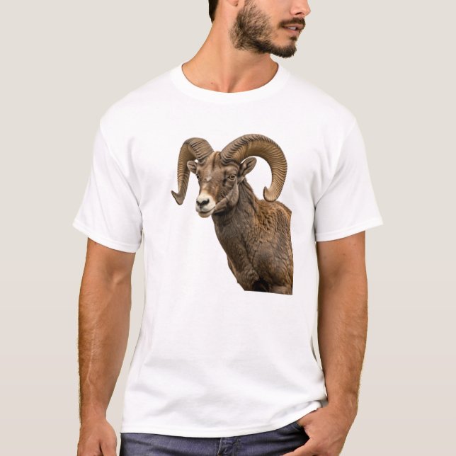 Camiseta Maiestosa Ovelha Bighorn em Rocky Hillside (Frente)