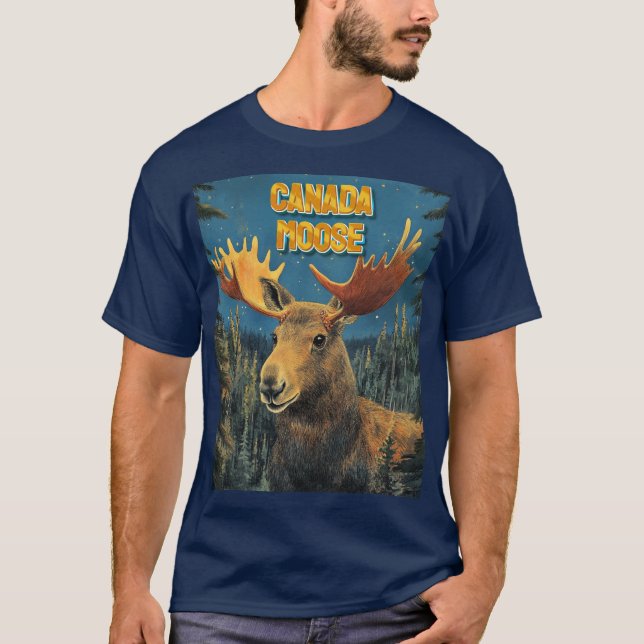 Camiseta Maiestoso Mose Canadá - Um Bold Tributo à Natureza (Frente)