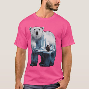 Camiseta Maiestoso Urso Polar Musk Ox Árctico Natureza Cêni