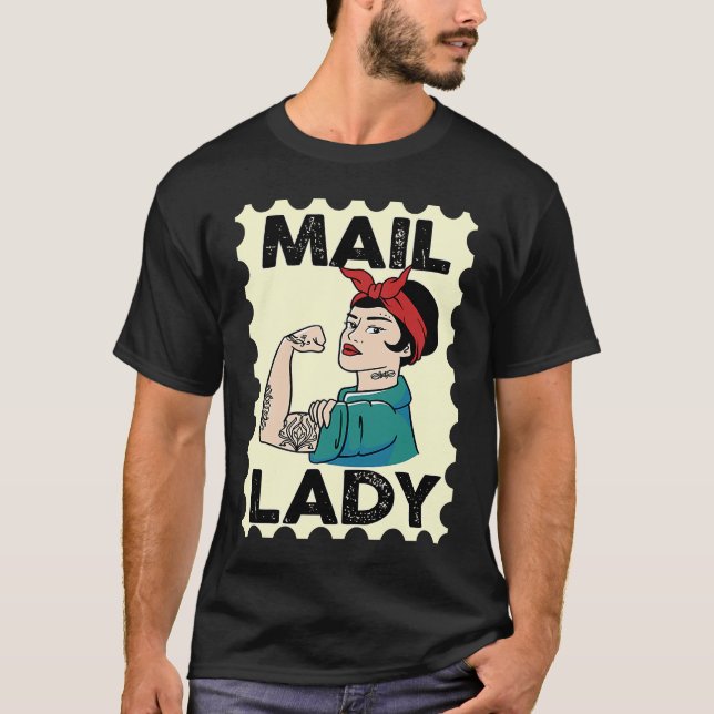 Camiseta Mail Carrier Postal Worker Postman Mail Lady Stamp (Frente)