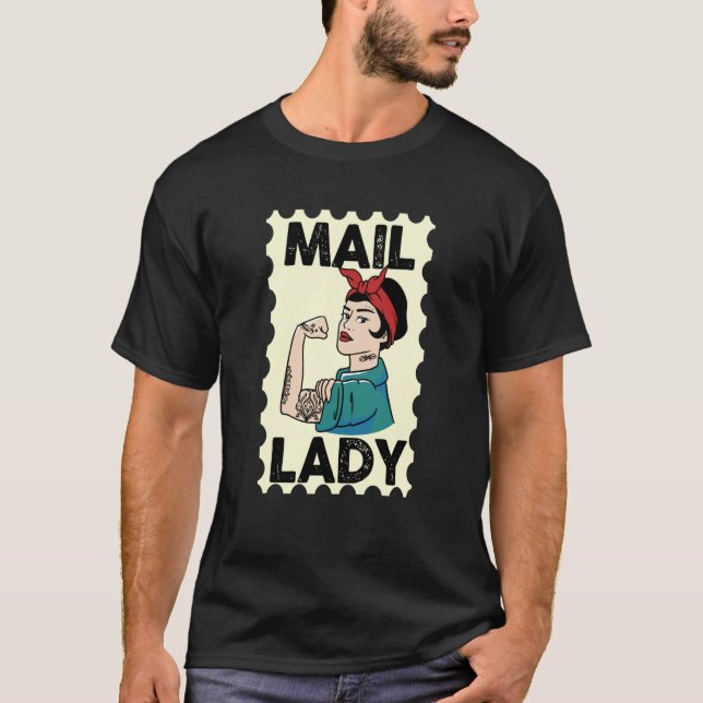 Camiseta Mail Carrier Postal Worker Postman Mail Lady Stamp (Frente)