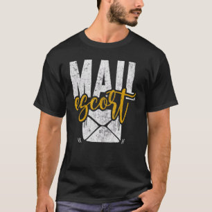 Camiseta Mail Escort Postal Worker EUA Posto Mailman Mail C