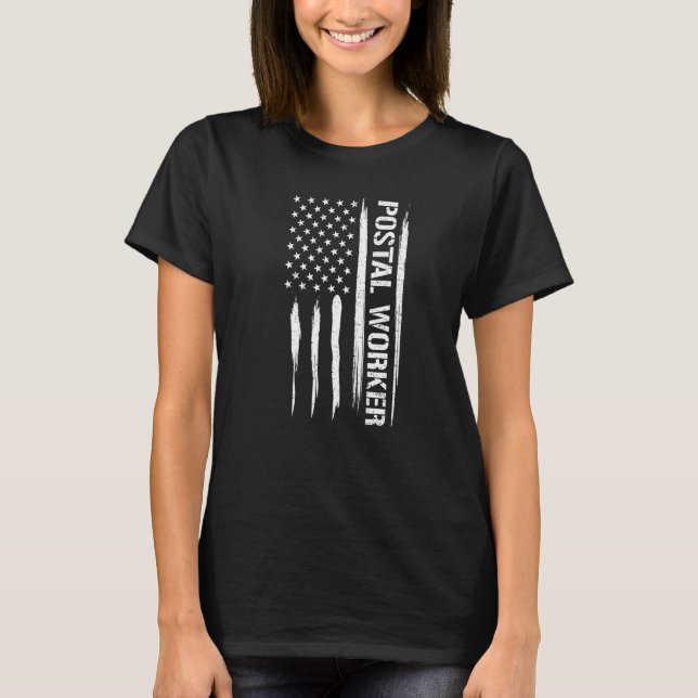 Camiseta Mailbox Postal Worker - American Flag Sayings Prem (Frente)