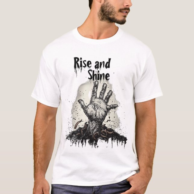 Camiseta Main de Zombie Émergeant du Sol 🧟‍♂️💀 (Frente)