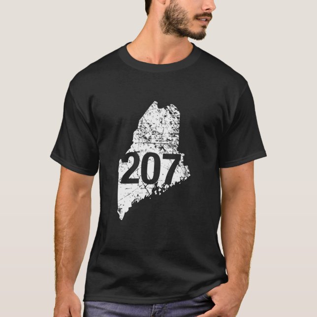 Camiseta Maine Area Code 207 , Funny Cute Hometown Souvenir (Frente)