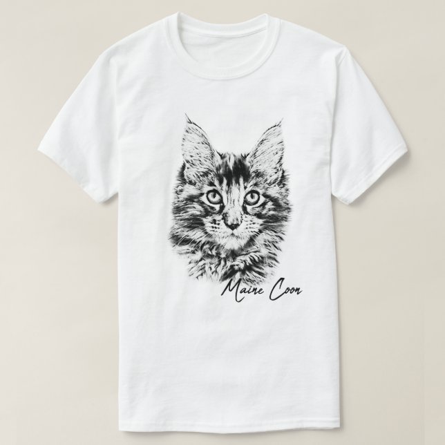 Camiseta Maine Coon Cat (Frente do Design)