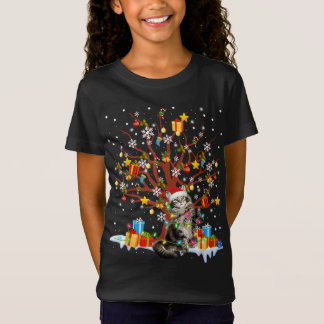 Camiseta Maine Coon Cat Árvore de Natal Deco