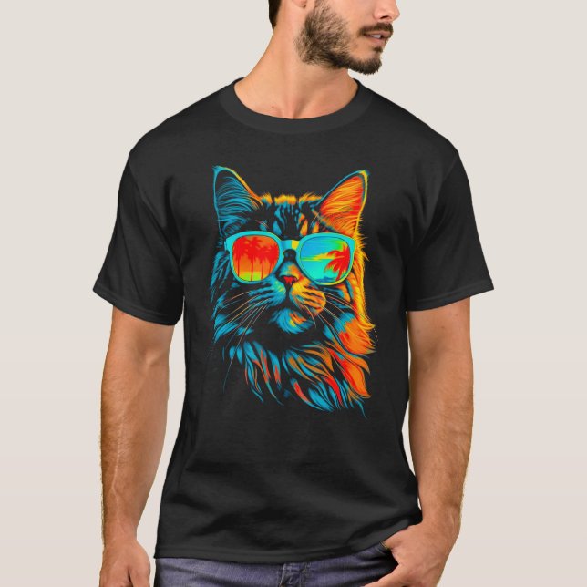 Camiseta Maine Coon Cat Cool Summer (Frente)