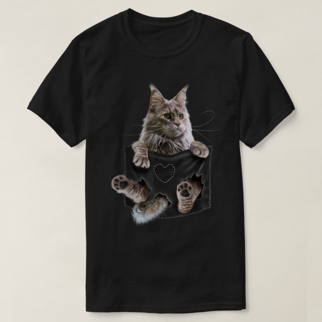 Camiseta Maine Coon Cat in Pocket  (Frente do Design)