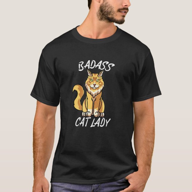 Camiseta Maine Coon Cat Lady Cat Mãe (Frente)