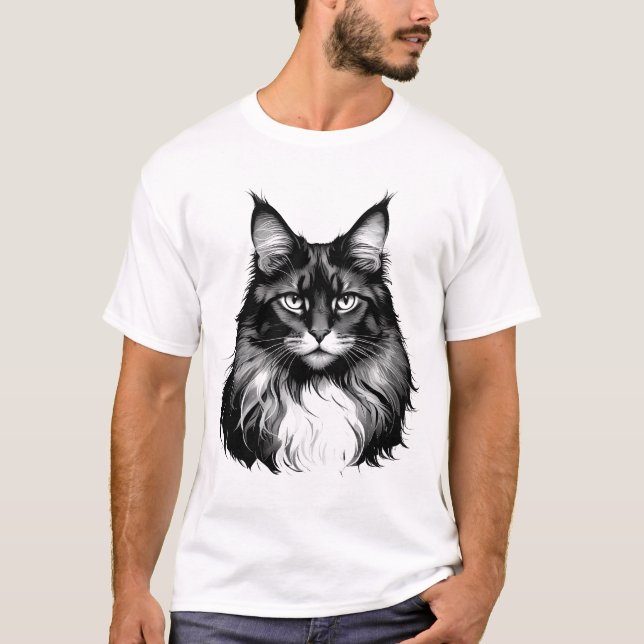 Camiseta Maine Coon Cat Men's T-Shirt (Frente)