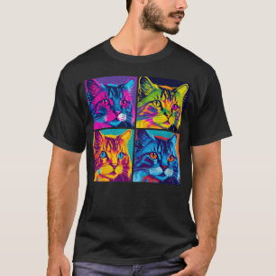 Camiseta Maine Coon Cat Pop Ilustração Colorida Animal 2