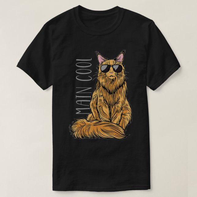 Camiseta Maine Coon Cat Principal Legal (Frente do Design)