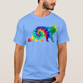 Camiseta Maine Coon Cat Tie Dye Vintage Hippie Cat