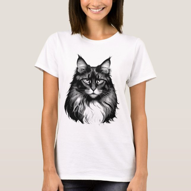 Camiseta Maine Coon Cat Women's T-Shirt (Frente)