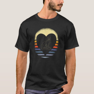 Camiseta Maine Coon Coração Vintage Divertido Amor Gato Mai