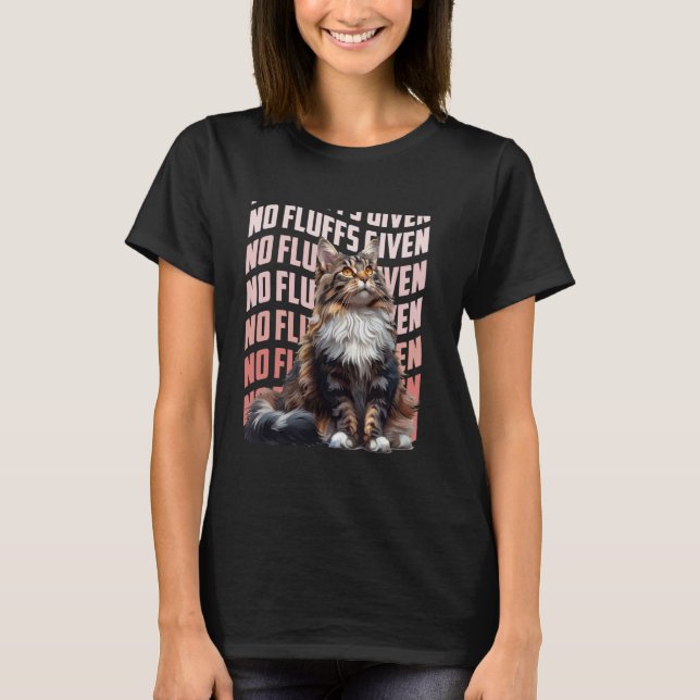 Camiseta Maine Coon Engraçado NÃO SE IMPORTA Doadores de Ga (Frente)