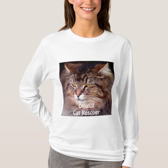 Camiseta Maine Coon Fluffy Kitty Coleção de Gatos (Frente)