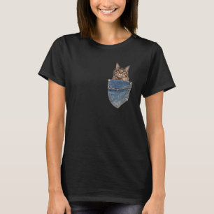 Camiseta Maine Coon Kitten de Bolso Maine Coon Gatinho Fofo