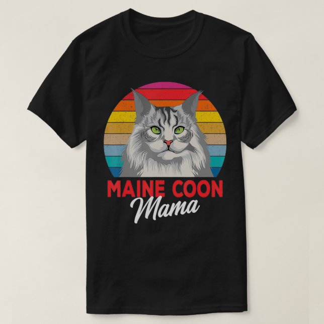 Camiseta Maine Coon Mama Funny Cat Owner Gift (Frente do Design)
