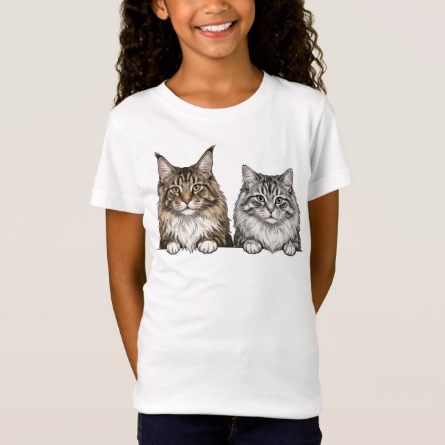 Camiseta Maine Coon & Silver Tabby Cat lover (Frente)