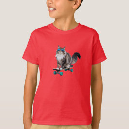 Camiseta Maine Coon Skateboarder