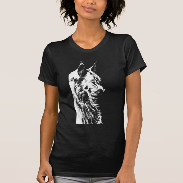 Camiseta Maine Coon Women's Slim Fit Black B+C Tee (Frente)