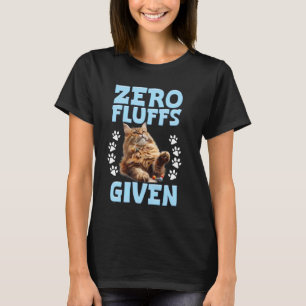 Camiseta Maine Coon ZERO FLUFFS DADO Engraçado Maine Coon O