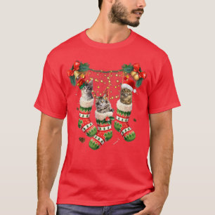 Camiseta Maine Coons Na Família De Pijamas Engraçadas De Na