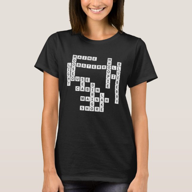 Camiseta Maine Crossword Quebra-cabeça (Frente)