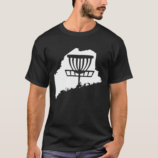 Camiseta Maine Disk Golf State Com Gráfico De Cesta (Frente)