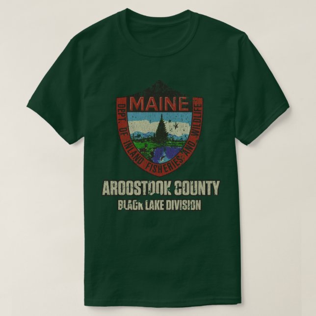 Camiseta Maine Fish Game Aroostook County (Frente do Design)
