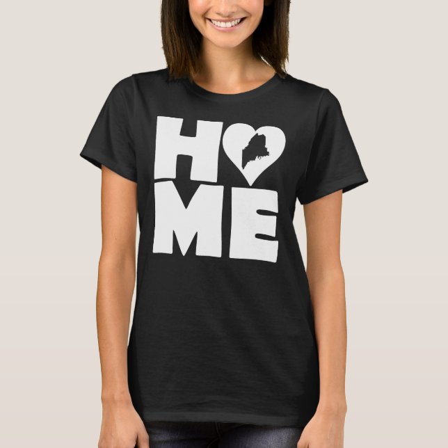 Camiseta Maine Home Heart State Tees (Frente)