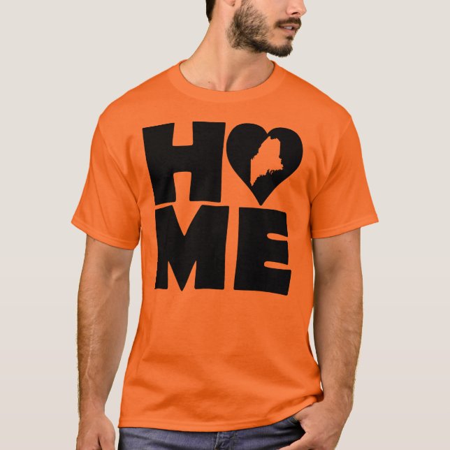 Camiseta Maine Home Heart State Tees (Frente)