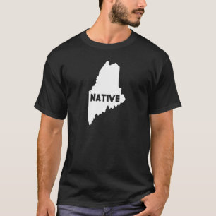 Camiseta Maine Native Home State Us Map Down Páscoa