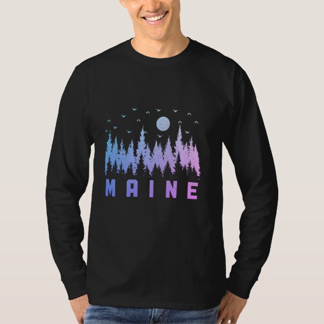 Camiseta Maine Pine Tree Pride State Nature Lover Forest Hi (Frente)
