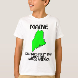 Camiseta Maine - Primeiro Destino da Islândia ao Invadir os